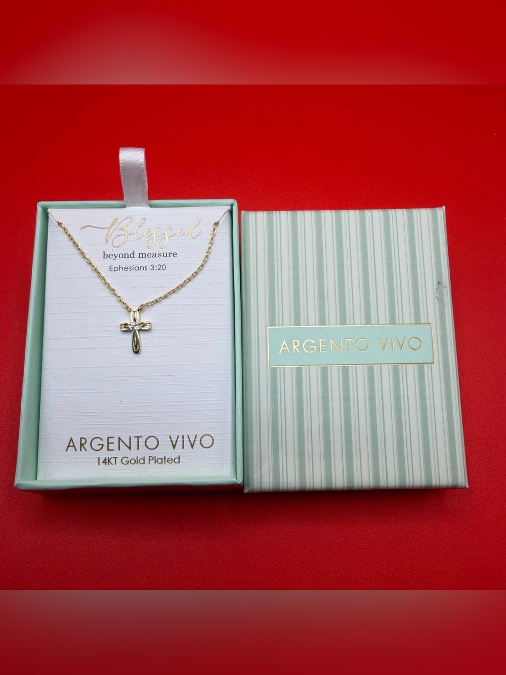 Argento Vivo Women’s Gold Plated Cross Necklace - Blessed